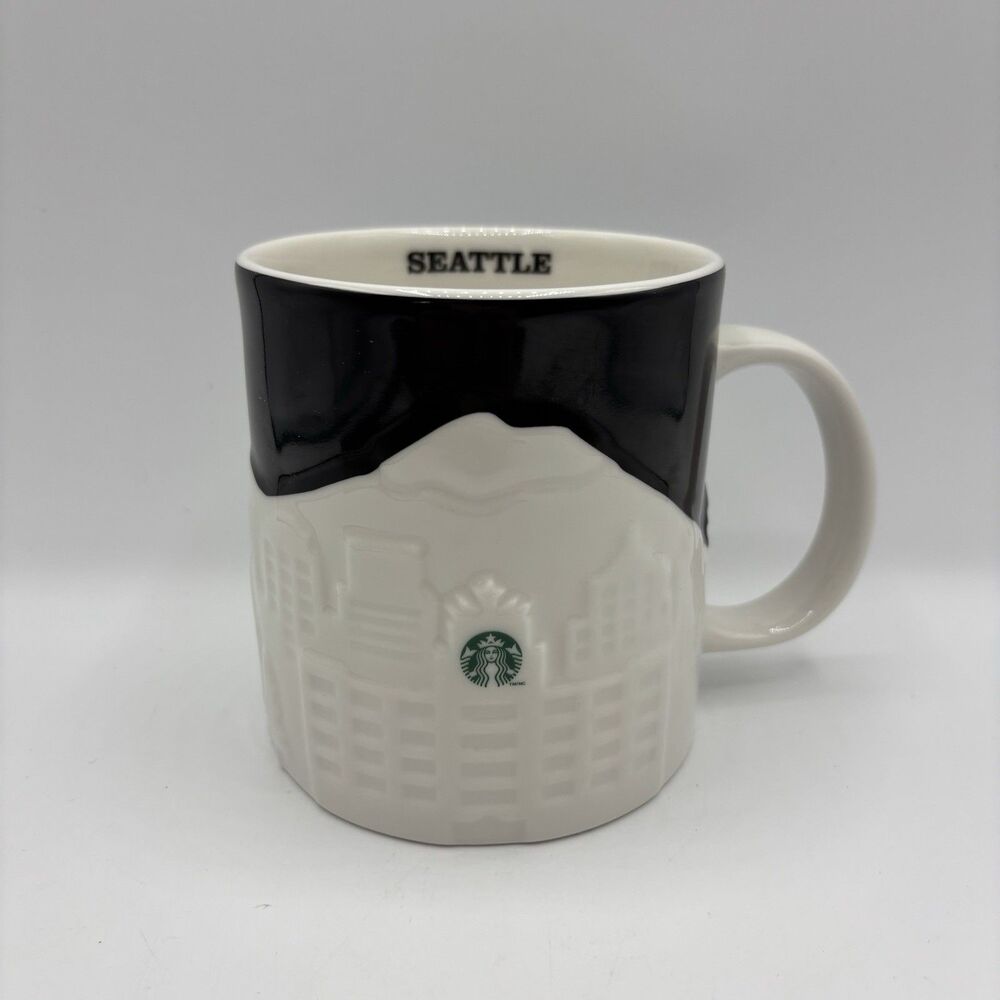 Starbucks 2012 Seattle Skyline 3D Relief Collector Series 16 Oz Mug EUC